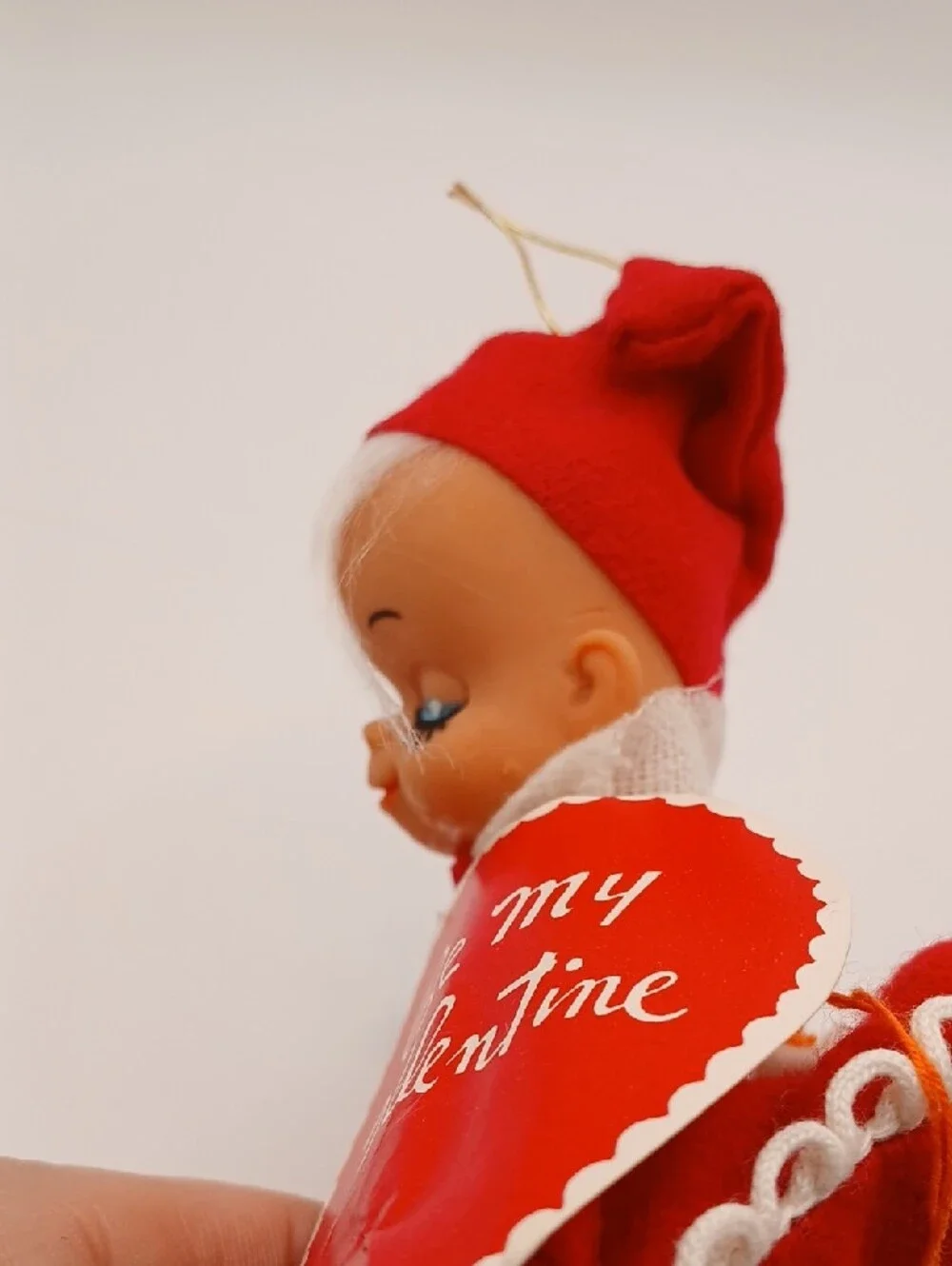 Vintage Valentine Pixie Elf Knee Hugger Huggles Ornament by Fun World Japan